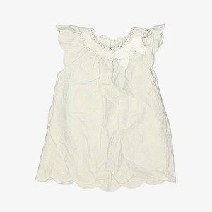 Catherine Malandrino Baby Pale Blue & Ivory Embossed Scallop Dress 18 Mon EUC